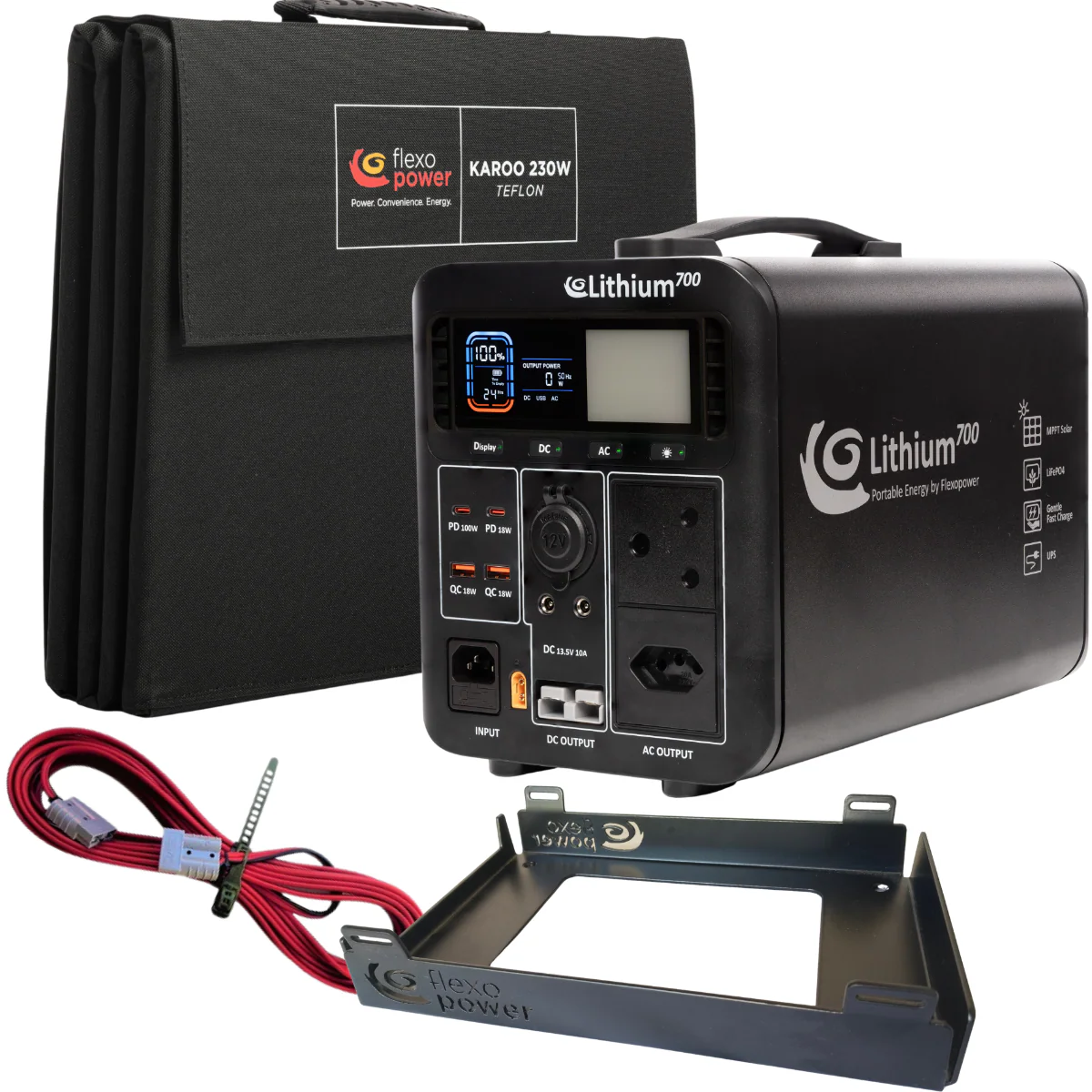 Lithium700-SB50 Power Station & KAROO230W Portable Solar Combo